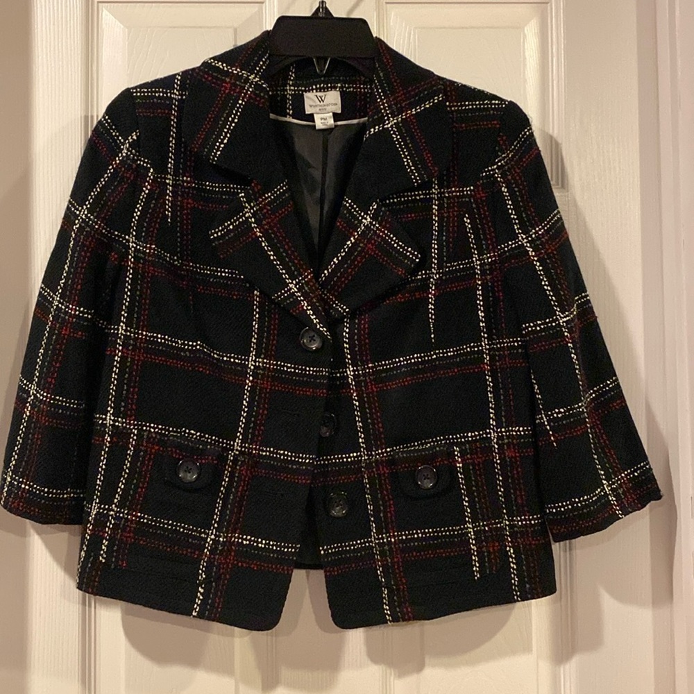 Plaid cropped blazer